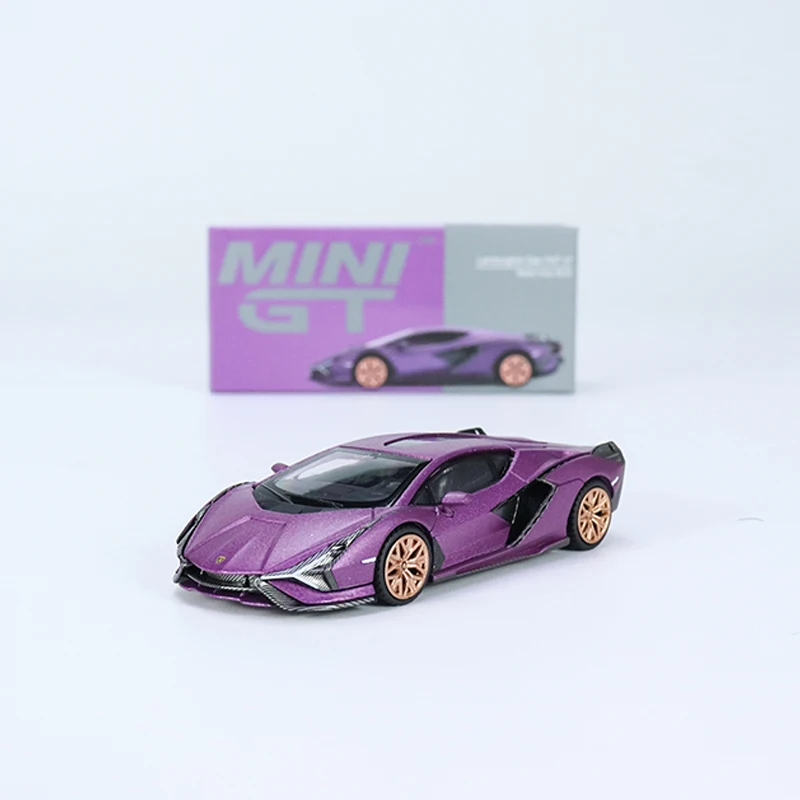 MINIGT 1:64 modello di auto Lambor Sian FKP 37 veicolo sportivo in lega Matt Purple #588 LHD