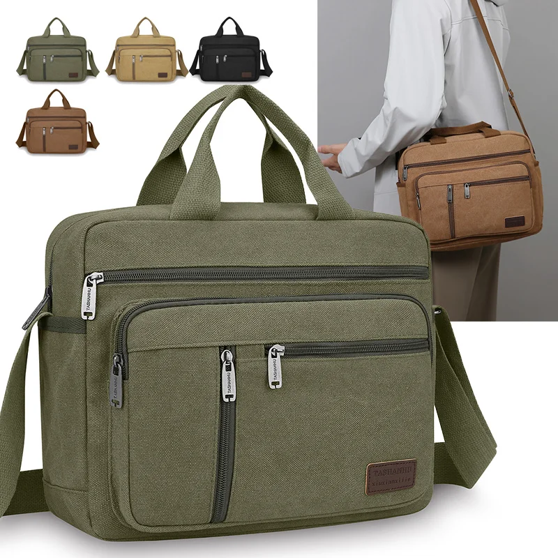 

Fashionable Men's Shoulder Bag, Large Capacity Canvas Crossbody Bag, Casual Handbag, Suitable for Business, Daily Commuting, Etc