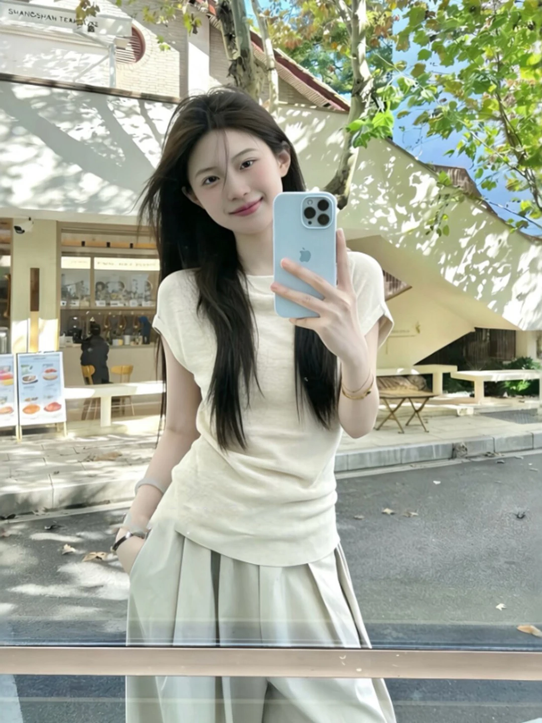 

Korean Fashion Short Sleeve Top And Casual Pants Two Piece Set Elegant Summer Outfit Youthful Style Comfortable Cotton Blend