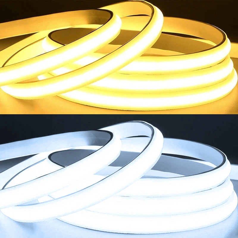 1M-25M 220V Cob LED Strip Light Waterproof COB LED Tape EU Power Plug Flexible Ribbon Lamp For Bedroom Kitchen Outdoor Decor