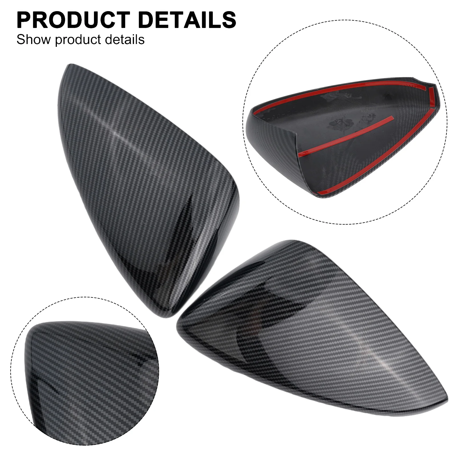 

ABS Plastic 1 Pair Accessories Cover Trim ABS Plastic Car Side Mirror Cover Cap Trim Compatible with For Mazda CX30