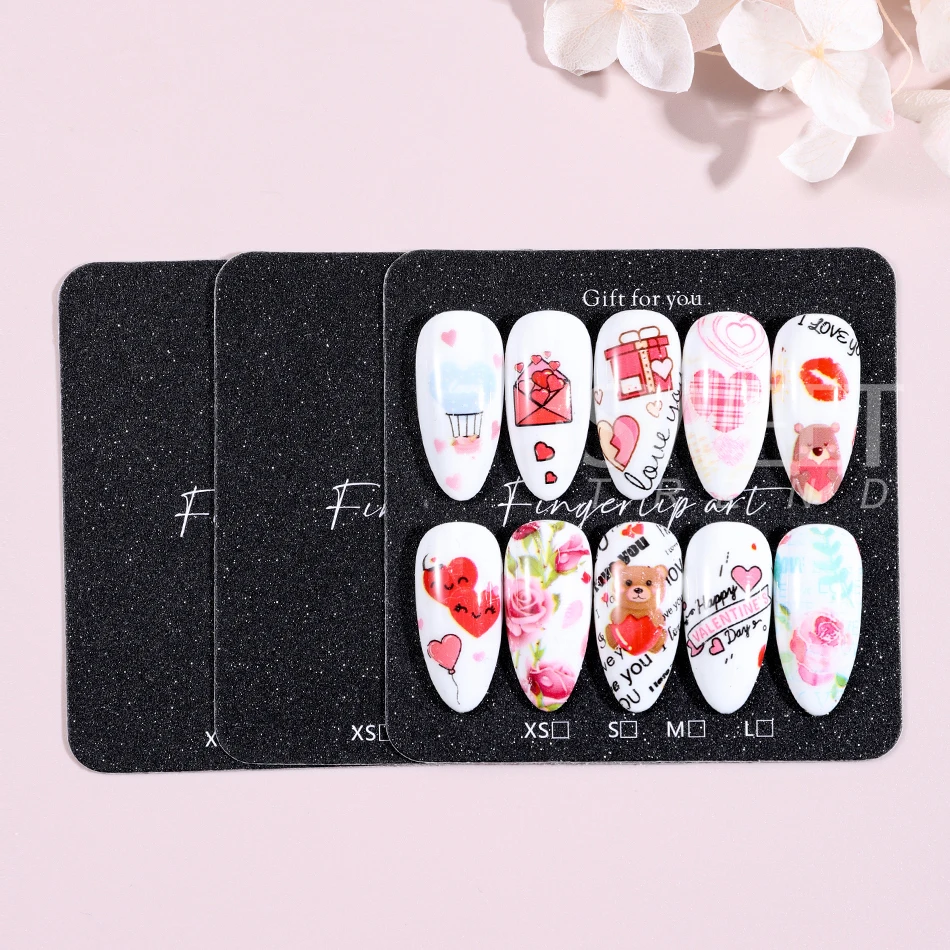 10/20/30pcs False Nails Display Cards Handmade Nail Tips Swatch Show Card Nail Cardboard Manicure Photo Props Packing Card Tools