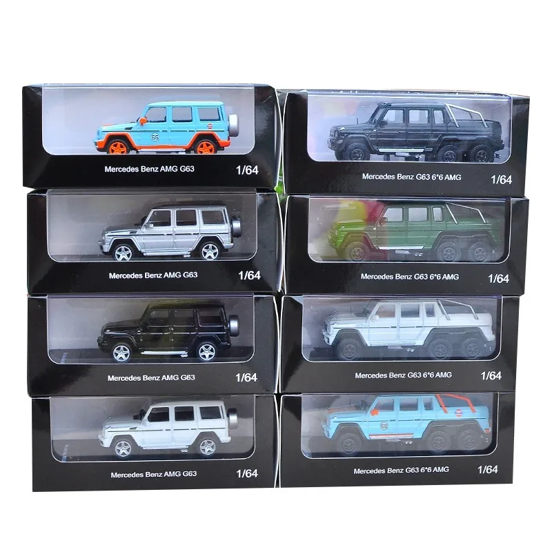 

1:64G63 6X6 AMG Benz G500 Высококлассный пикап класса 4x4G, внедорожник, литая под давлением модель автомобиля из сплава, декоративный предмет, подарок.
