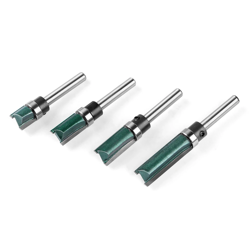 1PCS 1/4 In 6mm Shank Cutter Router Bit Trimming Woodworking Milling Cutter Dual Blades