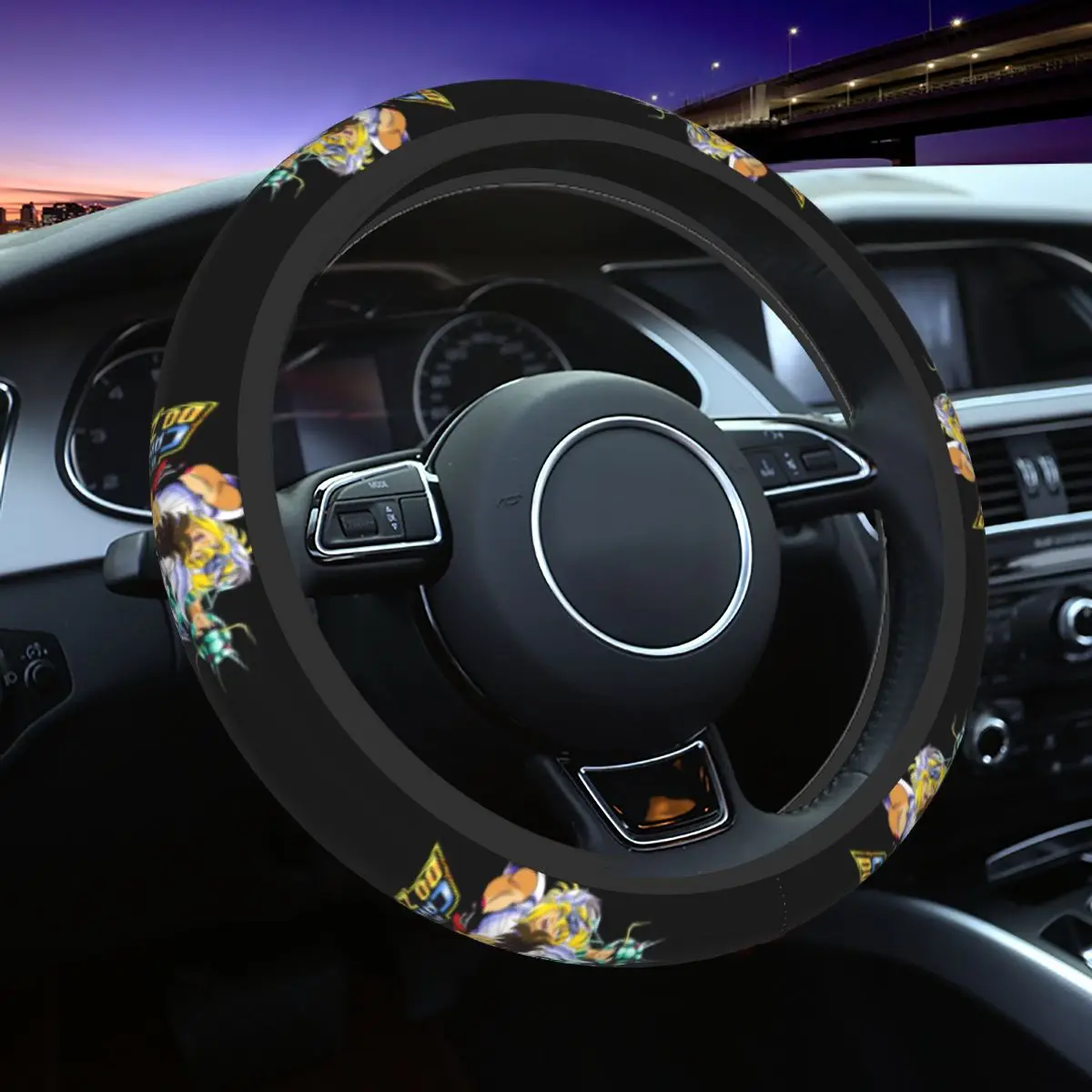 37-38cm Saint Seiya Auto Car Steering Wheel Cover Anti Slip Universal 15 inch Steering Wheel Protector for Trucks view 2