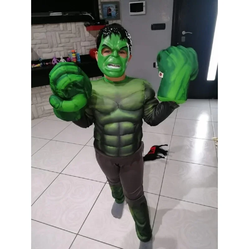 Green Giant Hero Cosplay Costumes para Crianças, Hulk, Músculo, Halloween, Carnaval, Super-heróis, Máscara, Presentes de Natal, Fantasia, Meninos, Crianças