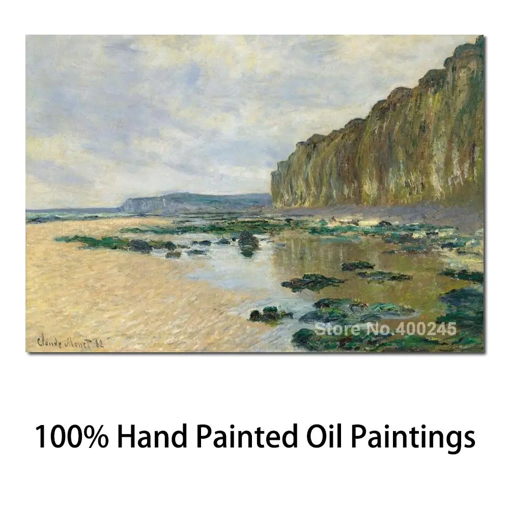 

Oil Painting Room Decor Low Tide at Varengeville by Claude Monet Landscape Art Handmade High Quality