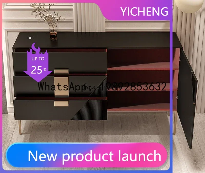 

QQ Italian light luxury dining side cabinet modern simple entrance locker partition storage