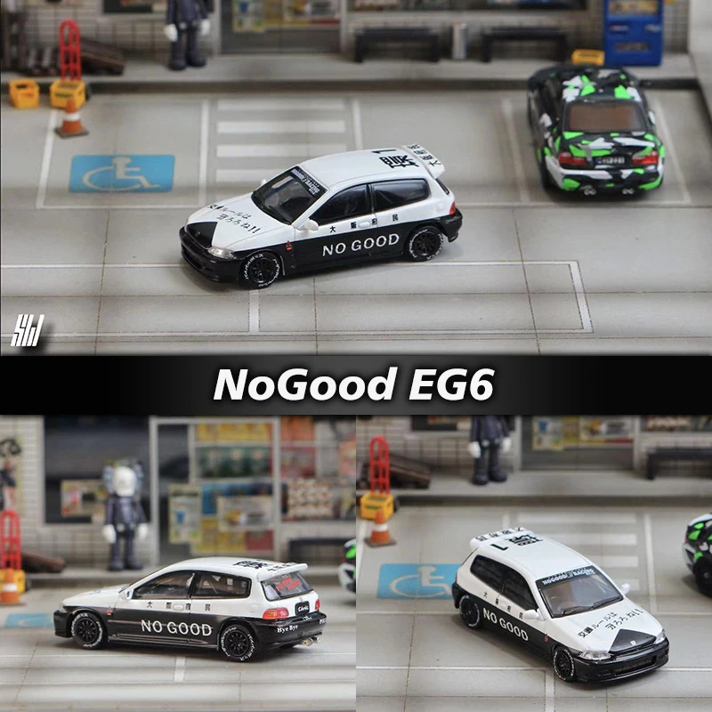 

SW In Stock 1:64 NoGood Racing EG Type R Byebye Police Diecast Diorama Car Model Collection Miniature Carros Toys Street Weapon