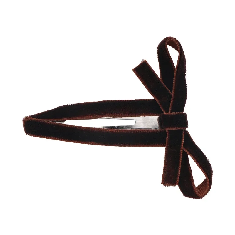 الرجعية الكلاسيكية المخملية قطع القوس مقاطع الشعر الخريف/الشتاء دبابيس الشعر الصلبة الانفجارات كليب للمرأة الفتيات الحلو المشابك غطاء الرأس #5