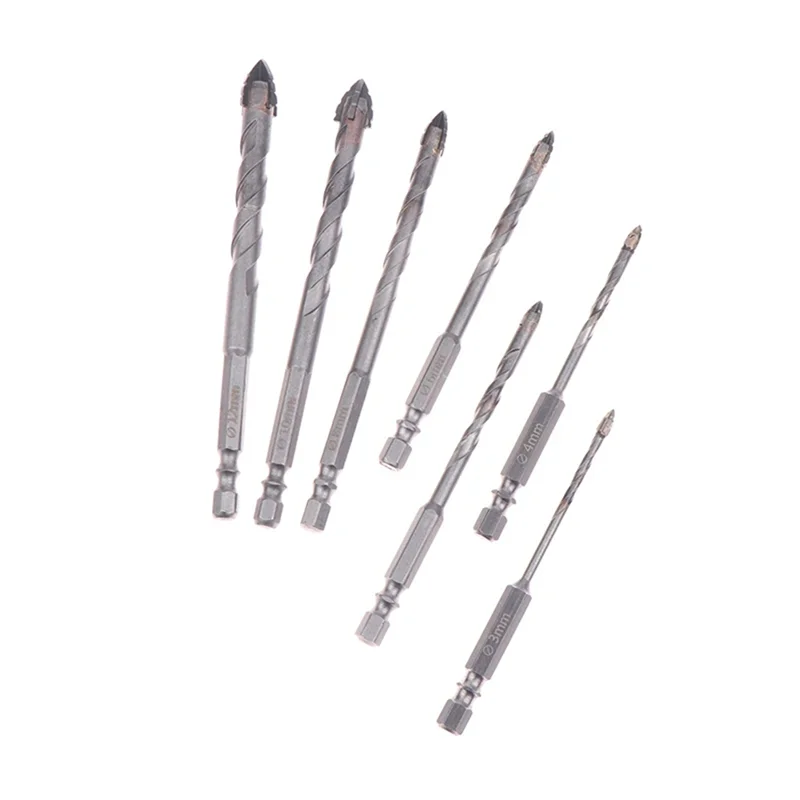 

A82I-Four-Edged Eccentric Drill Bit Skewed Head High Hardness Concrete Drill Bit Set Serrated Hexagonal Shank Drill Bit Set