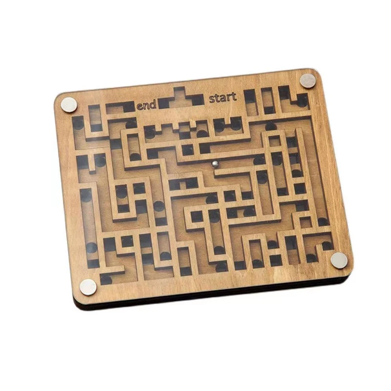 Two Layers Wooden Labyrinth IQ Challenge Games Maze Puzzle Brain Teasers Educational Toys Juegos De Inteligencia Para Niños