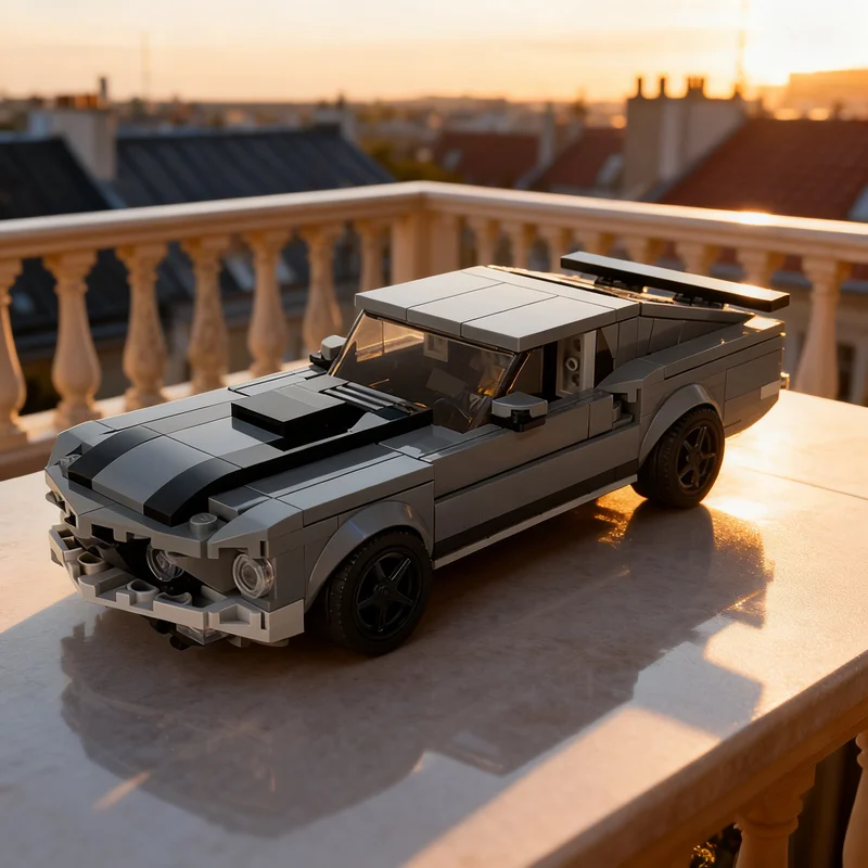 

356 деталей MOC: Модель Ford Mustang Boss 429 из фильма «Джон Уик», конструктор «Городские чемпионы», креативный подарок, декор для витрины, премиум-качество