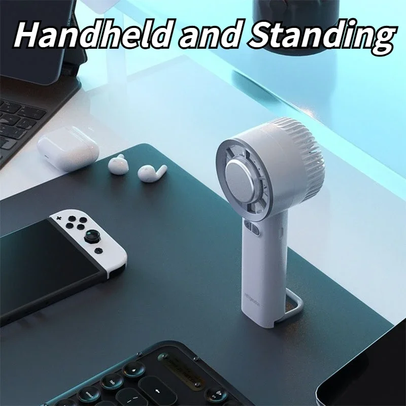 مروحة مكتب صغيرة جديدة مع تقنية تبريد الثلج، قابلة لإعادة الشحن، صامتة، ومحمولة للطلاب والاستخدام الخارجي