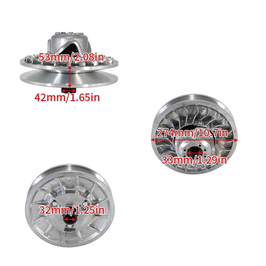 Angetriebene Riemenscheibe Sekundärkupplung OEM 420686738 420280636 für Can‑Am Maverick X3 Turbo R Turbo RR 2017‑2024 UTV CVT Kupplungsbaugruppe – Detail 10