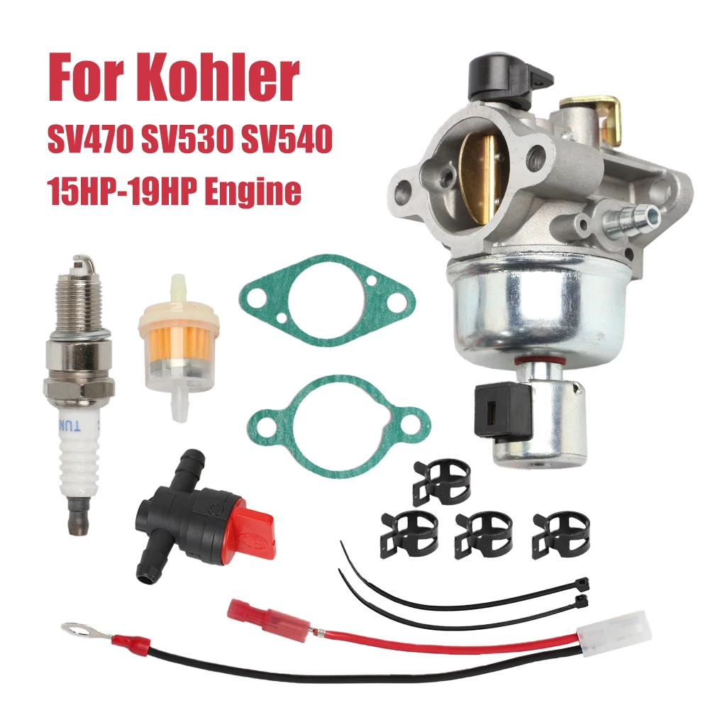 Carburetor Spark Plug Fuel Filter For Kohler SV470 SV530 SV540 15HP-19HP Engine