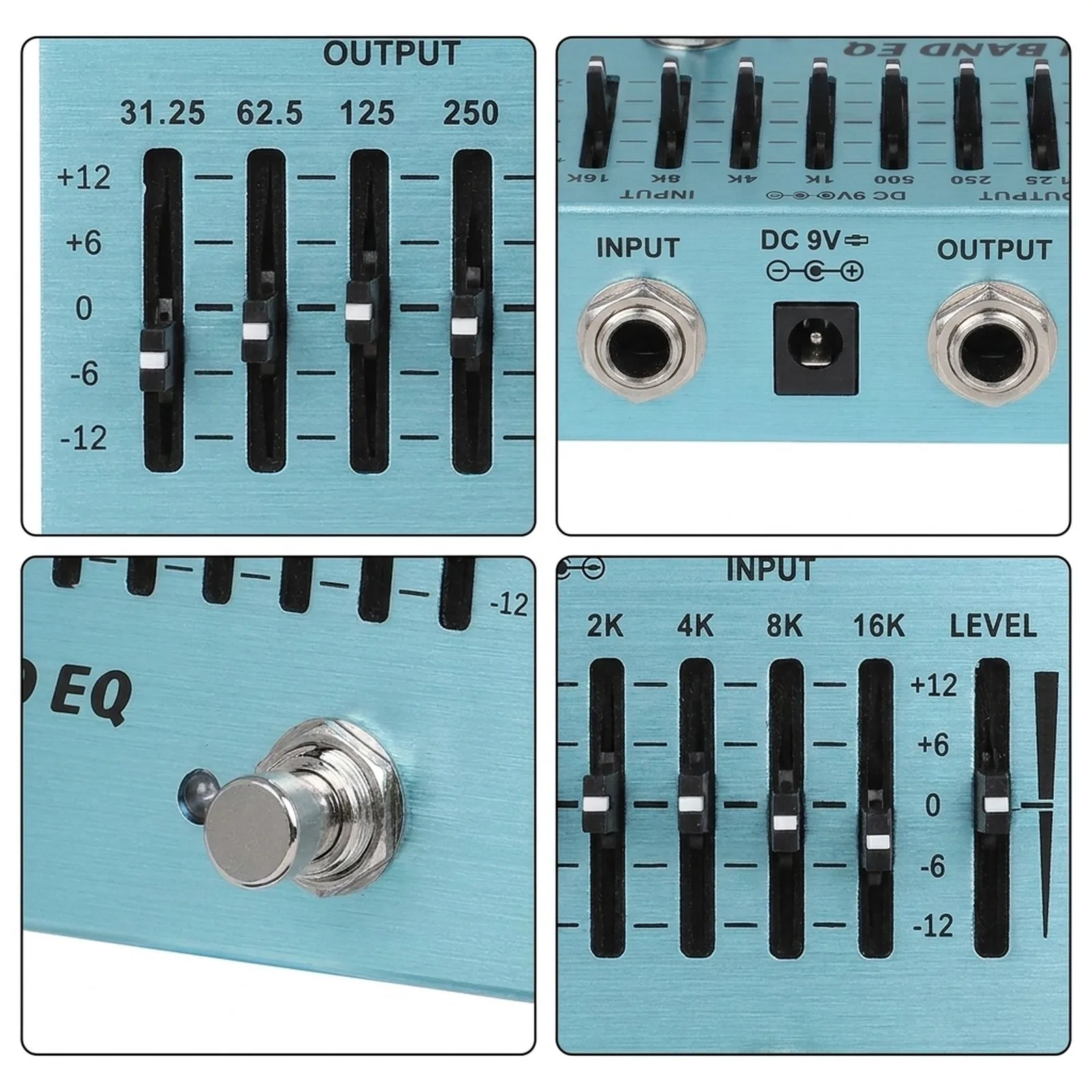 Equalizer Pedal Guitar Effect Pedal Precise Tone Shaping Output Volume Adjustment Sturdy Aluminum Shell On-the-go Use