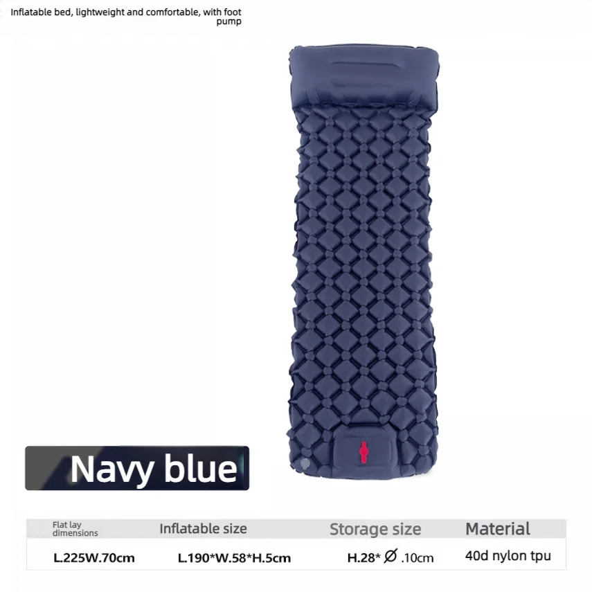 Outdoor Camping Double Inflatable Mattress Extra Wide Sleeping Pad Ultralight Folding Bed Sleeping Mat Car Travel Mat