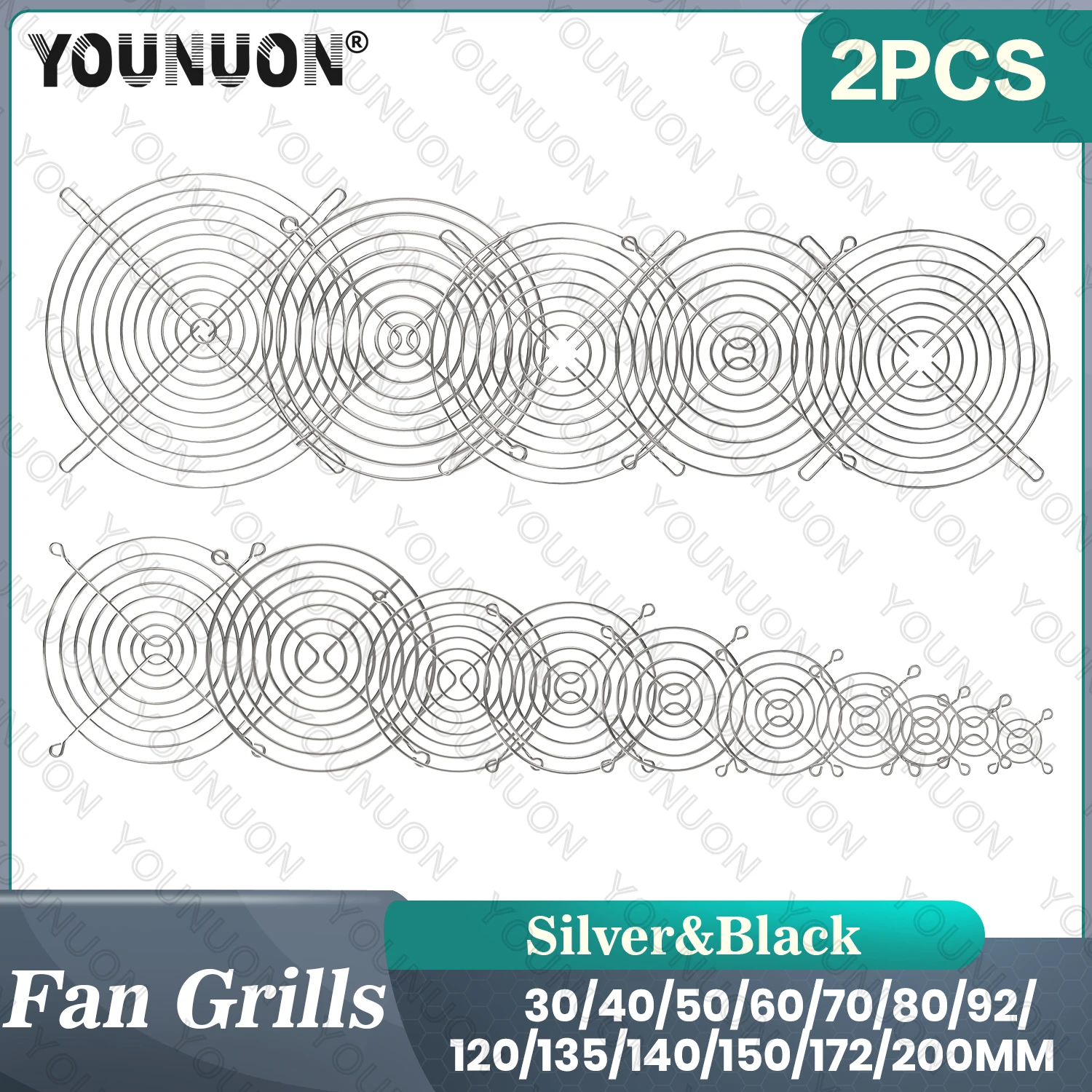 2PCS Cooling Fan Guard Metal Grill Computer Cover Fan Grill 30mm 40mm 50mm 60mm 70mm 80mm 90mm 120mm 135mm 140mm 170mm 200mm