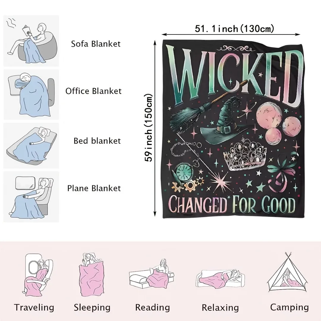 1 قطعة بطانية الهالوين المطبوعة الشريرة لكرسي الأريكة بطانية ناعمة صديقة للبشرة 2025 جديد لتزيين المنزل والهالوين