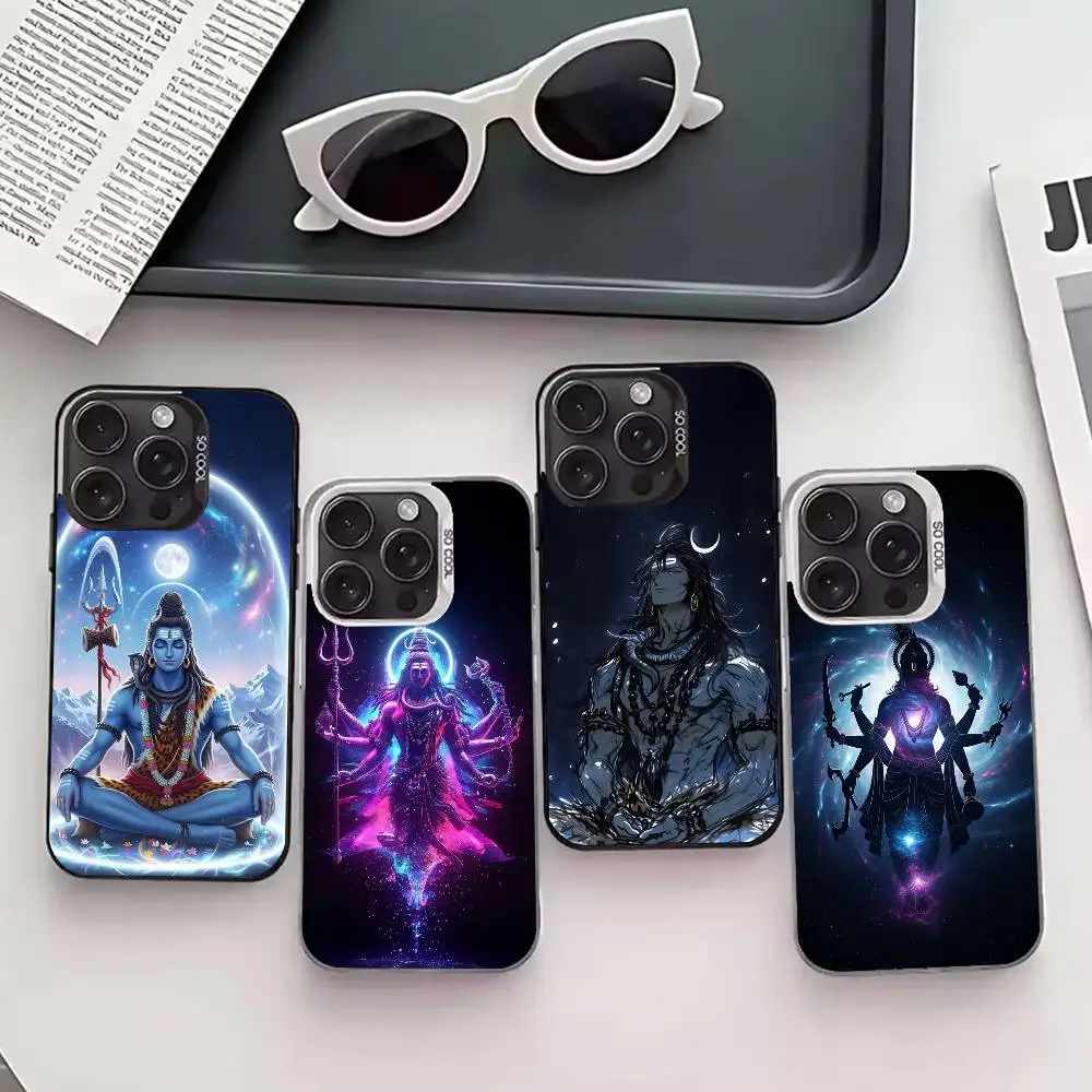 

L-Lord S-Shiva Mahadev Of India Phone Case For iPhone 17,16,15,14,13,12,11 Plus,Pro Max,XS,Colored silver phone case