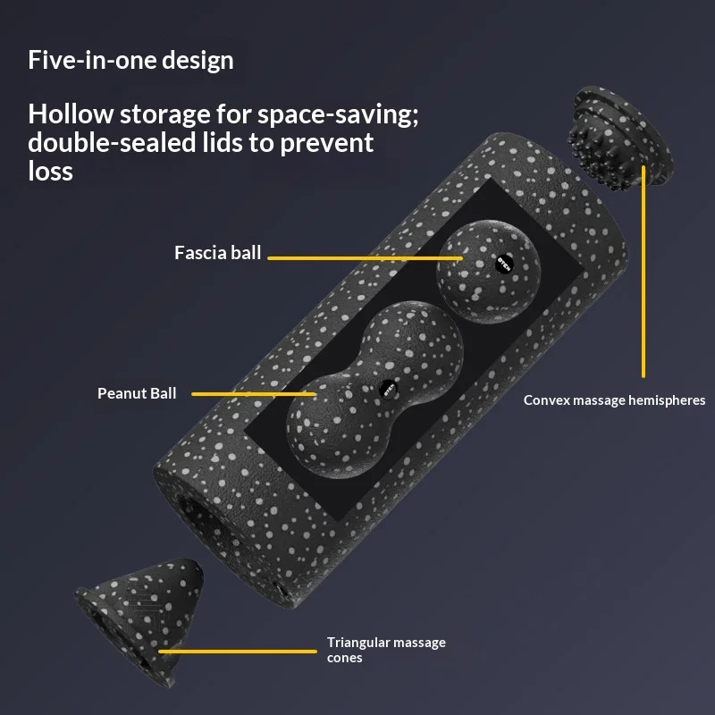 5pcs/set Foam Massage Rollers Peanut Ball Yoga Muscle Relaxation Massager Slim Leg 5 in 1 Portable Fitness Accessories Gym Relax