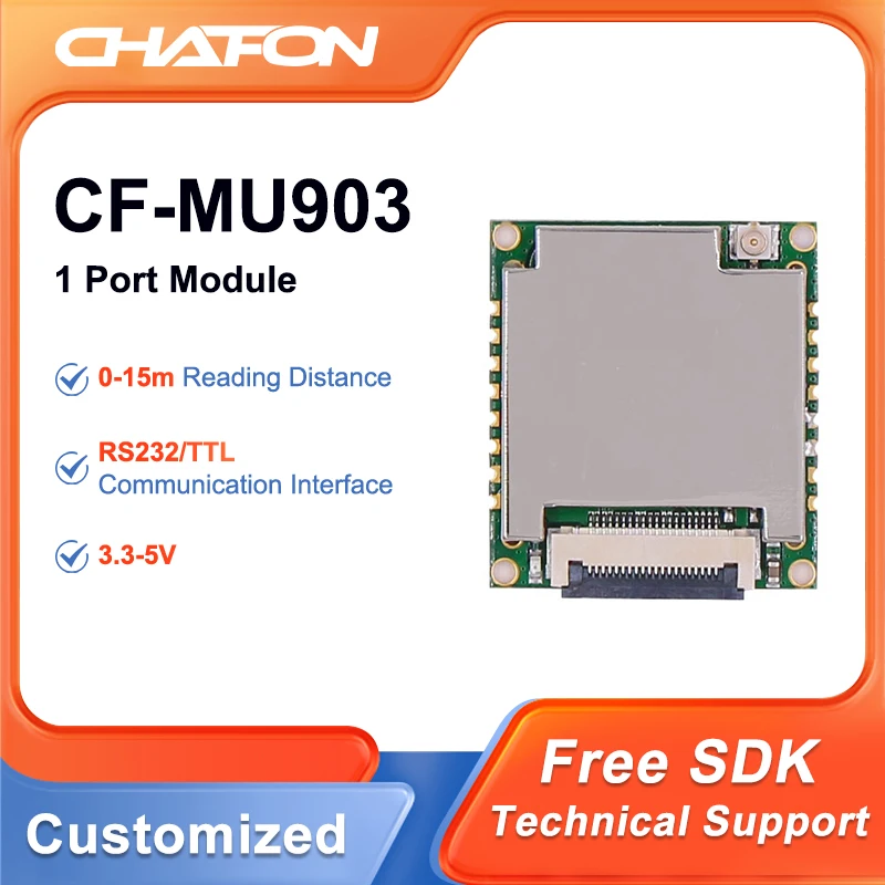 

Chafon CF-MU903 865-868Mhz rfid module one antenna port ISO18000-6C protocol with IPEX connector for production line management