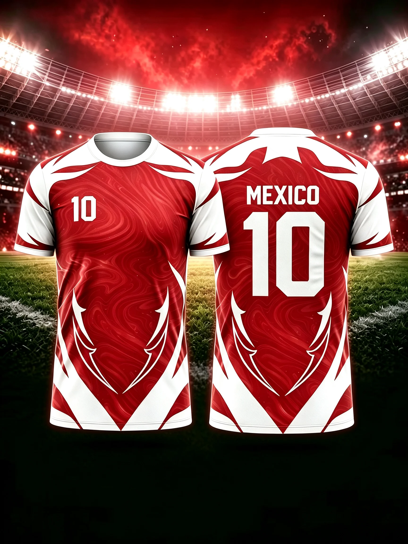 Men's breathable polo shirt, Mexico team multi-colored geometric printed fan shirt