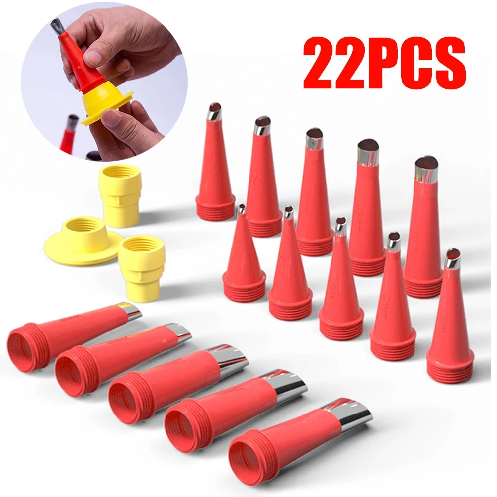 22Pcs Stainless Steel Caulking Nozzle Tool Set Silicone Sealant Finishing Tools For Kitchen Bathroom Sink Joint Sealing Work