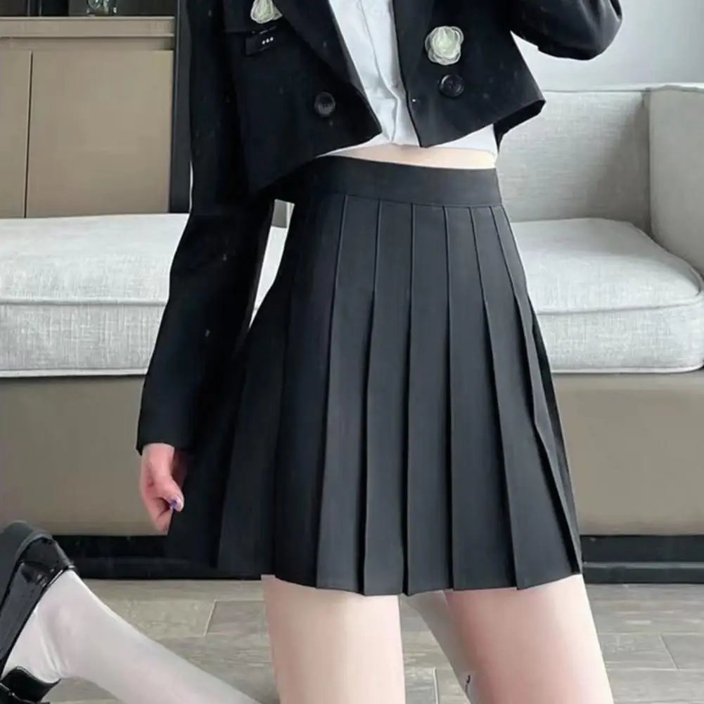 Jupe plissée taille haute pour femme, mini-jupe décontractée Kawaii, uniforme scolaire japonais de tennis, jupe courte trapèze, été 2022