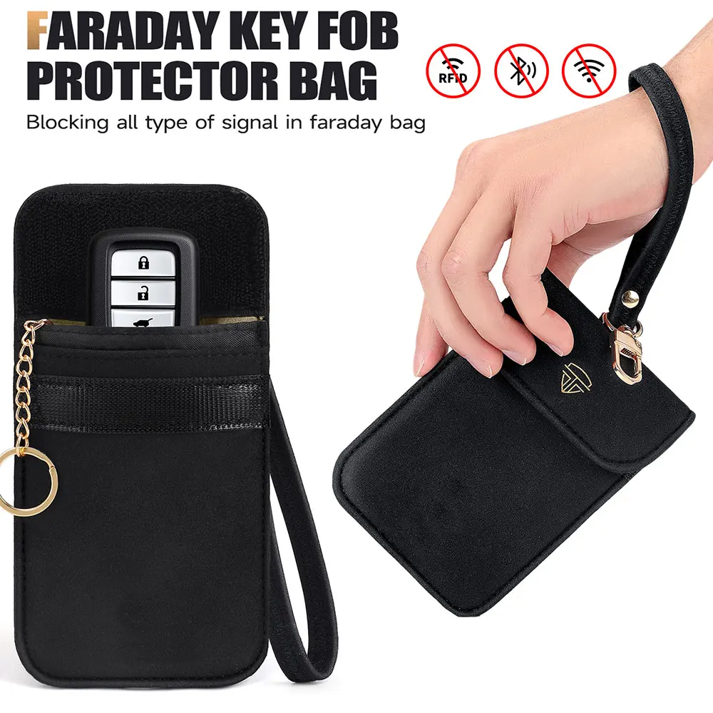 Faraday Bag for Key Fob Car RFID Signal Blocking Anti-Theft Pouch RFID Shielding Pocket for Privacy Protection