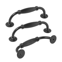 96/128mm Drawer Handles Black Aluminum Alloy Bedside Table Handle Cabinet Pulls Furniture Hardware Wardrobe Cabinet Door Tool