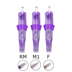 10PCS Professional Agujas Tatuaje Stainless Steel 0.3mm Round Curved Magnum Disposable Brow Lip Makeup Tattoo Cartridge Needle