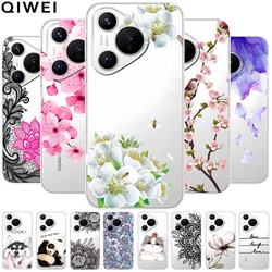 For Huawei Pura 70 Case Transparent Cute Soft Silicon TPU Coques for Pura70 Pro Pura 70 Pro+ Plus Ultra Phone Cover Clear Capas