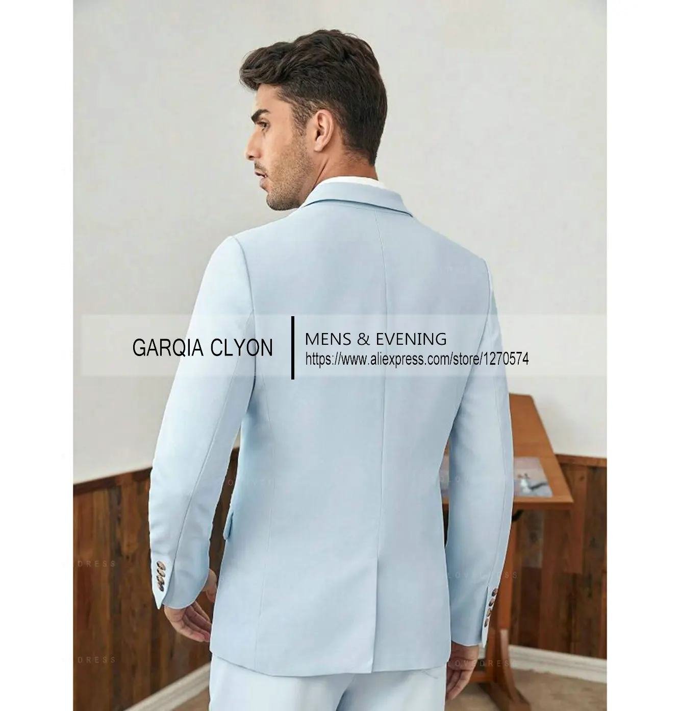 Herren Slim Fit 2 Stück Herren anzüge mit Gürtel Smoking Einreiher Split Back Groom smen für die Hochzeit (Blazer Hose)