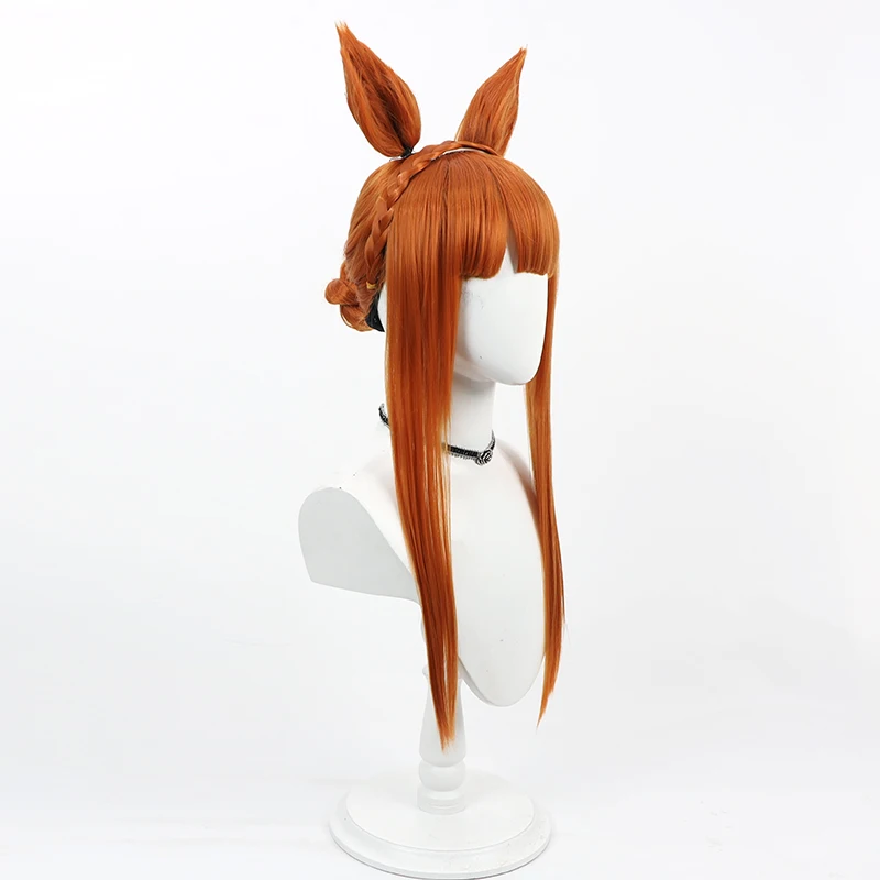 Game Uma Musume Pretty Derby Silence Suzuka Cosplay Wig Ears Tail Halloween Costume Prop Synthetic Hair Heat Resistant Fiber