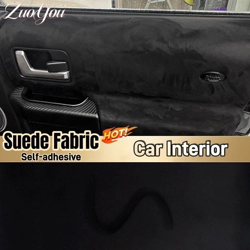 

Self Adhesive Leather Suede Fabric for Car Interior Door Panel AB Pillar Renovation DIY Jewelry Box Suede Wrap Film Velvet Cloth