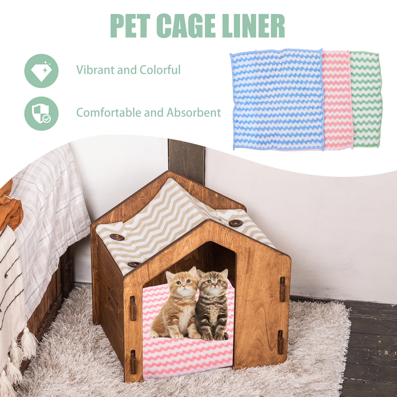 

6pcs 25x25cm Hamster Nest Pad Soft Thick Absorbent Colorful Bedding Mats for Small Pets Cage Liner Guinea Pig Blanket