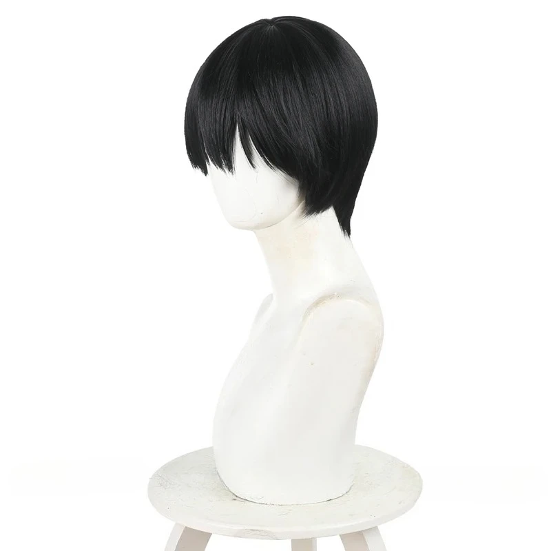 Anime The Summer Hikaru Died Yoshiki Tsujinaka Cosplay Wig Short Straight Black Wigs Long Bangs Men Women Halloween