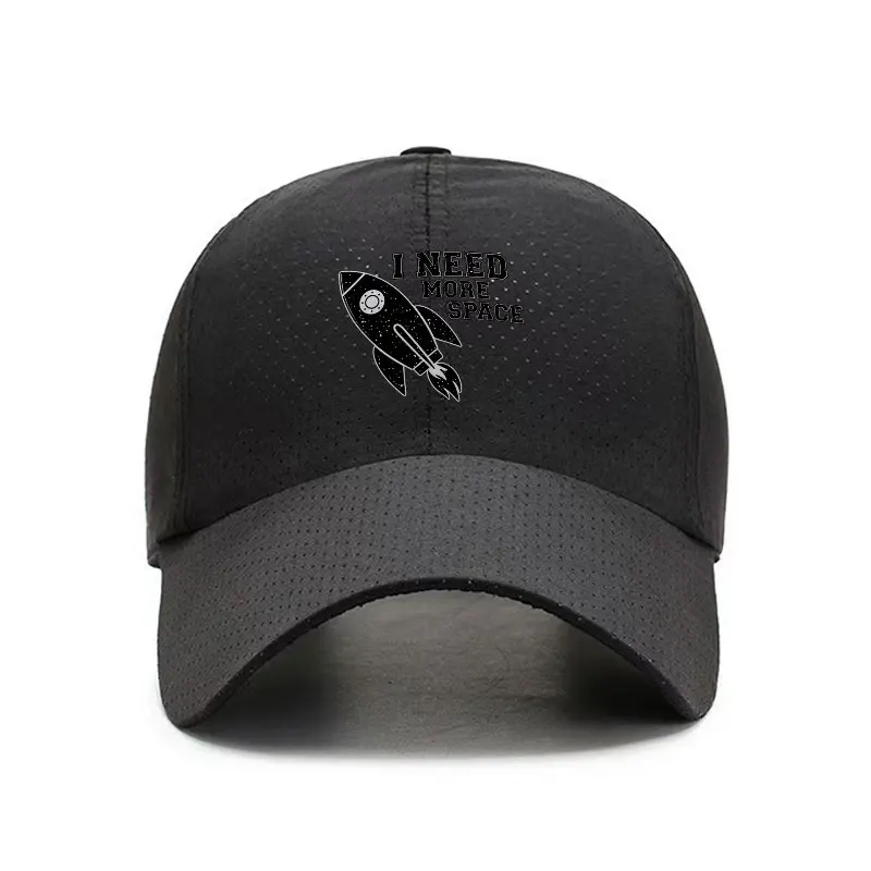 I Need More Space Rocket Quick Dry Baseball Cap for Men Breathable Sun Hat Outdoor Sports Headwear