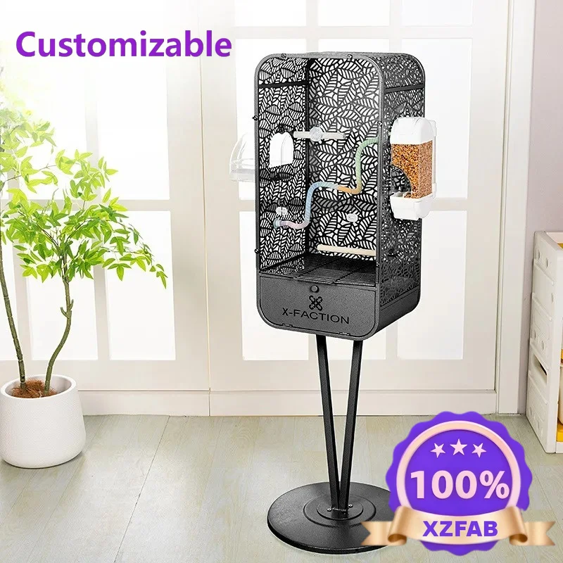 Factory Direct 2026 Tiger Parrot Landscape Birdcage Xuanfeng Peony Wenniao Embroidered Eye Large Villa Acrylic