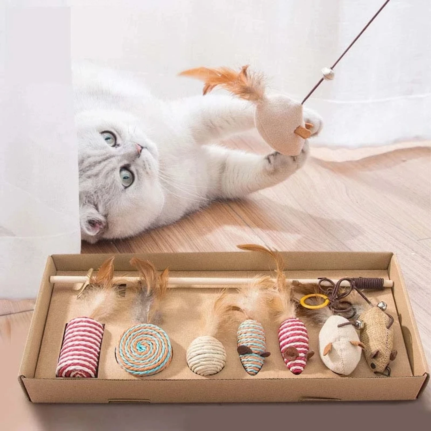 Engaging and Lively Cat Toy Set for Interactive and Endless Fun - Cute and Funny Pet Products for Unlimited Entertainment - Exci