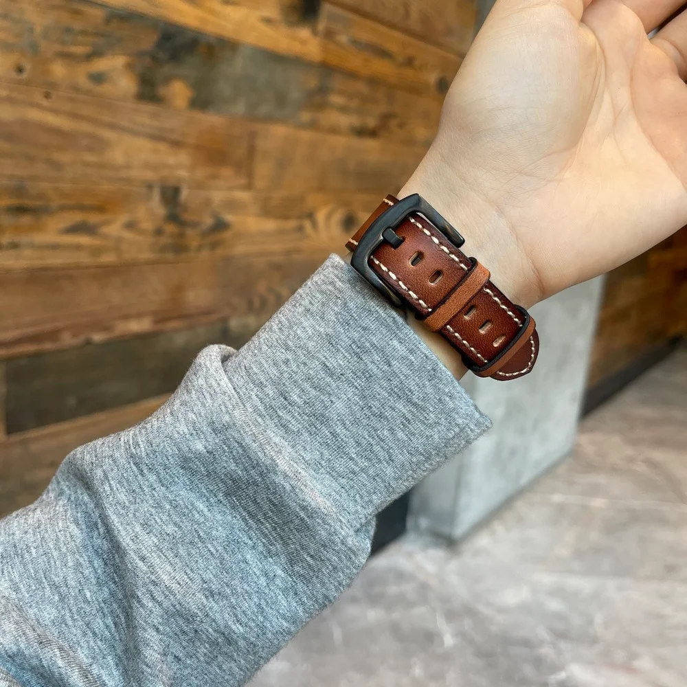 Watch Bracelet Leather Brand New Watch Strap for Apple Watch Vintage Denim Leather Broken Pattern Watch Strap for iwatch7123456