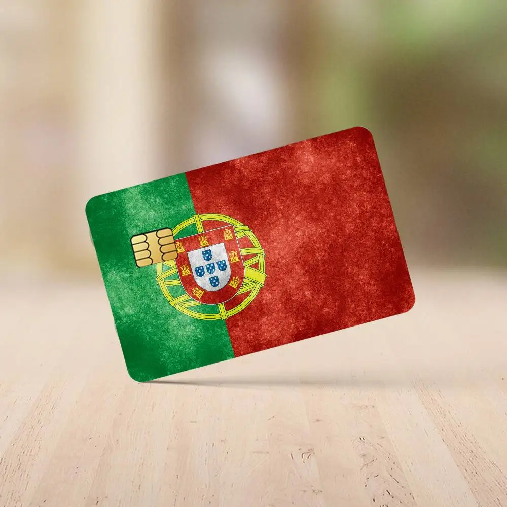 ملصقات بطاقات الائتمان العلم البرتغال لحماية ديكور الخصم البنك 4 قطع مضادة للخدش ومقاومة للماء