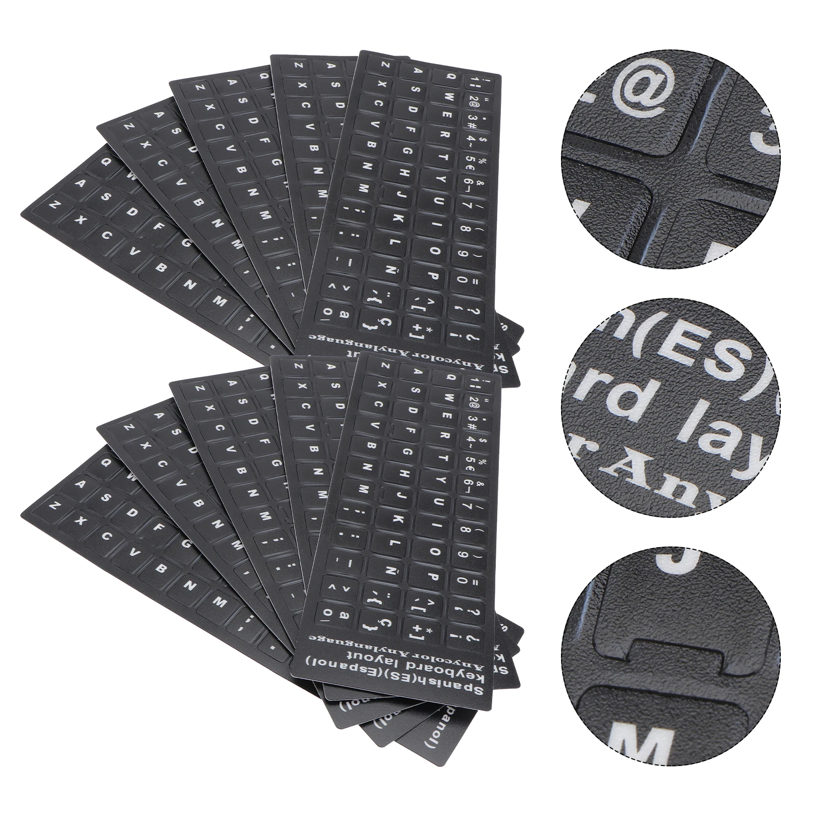 

10pcs Language Keyboard Stickers Pvc Universal Multi-Language Layout Cover For Laptop Notebook Home Office School
