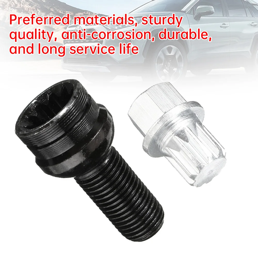1 Set 17mm Anti-theft Wheel Screw Bolt and Lock Lug Nut Fit For VW Golf Jetta Beetle Passat For Audi Car Wheel Bolts Accessories