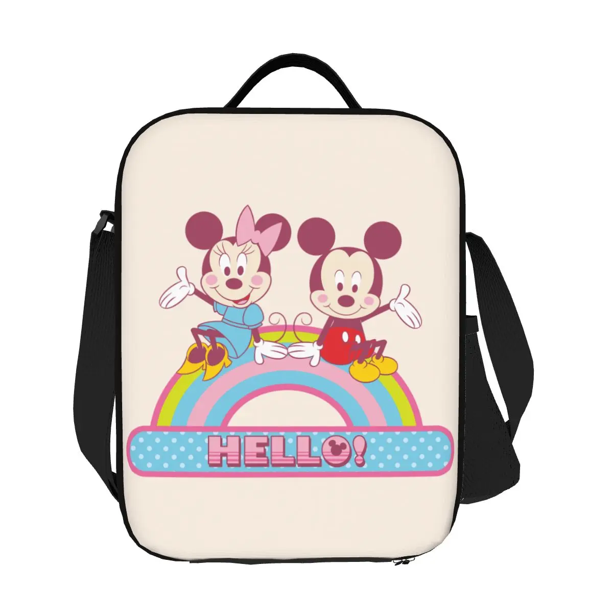 

Custom Cartoon Animation Minnie Mickey Mouse Insulated Lunch Tote Bag for Women Portable Cooler Thermal Food Lunch Box