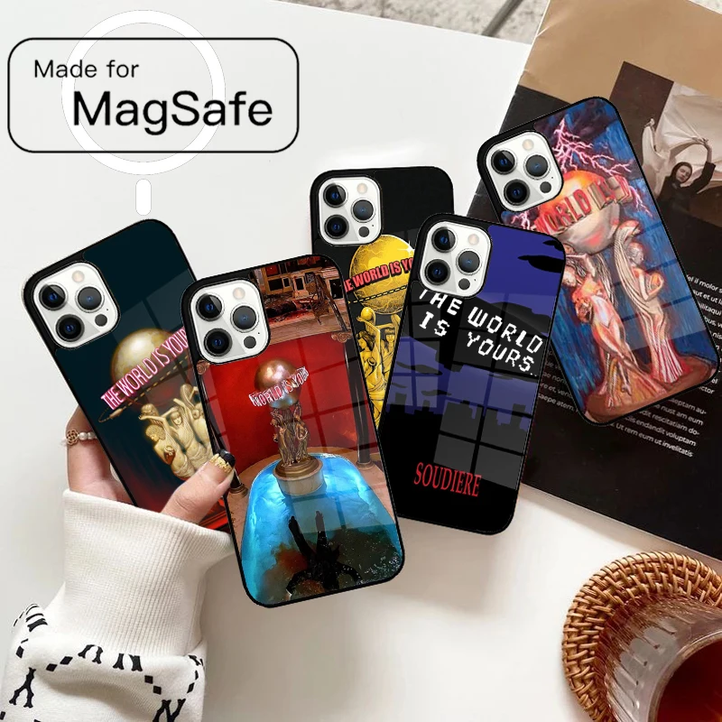 سكارفيس العالم لك حافظة هاتف مغناطيسية لهاتف آيفون 17 Air 16e 12 13 14 15 Pro Max Magsafe غطاء لاسلكي #1