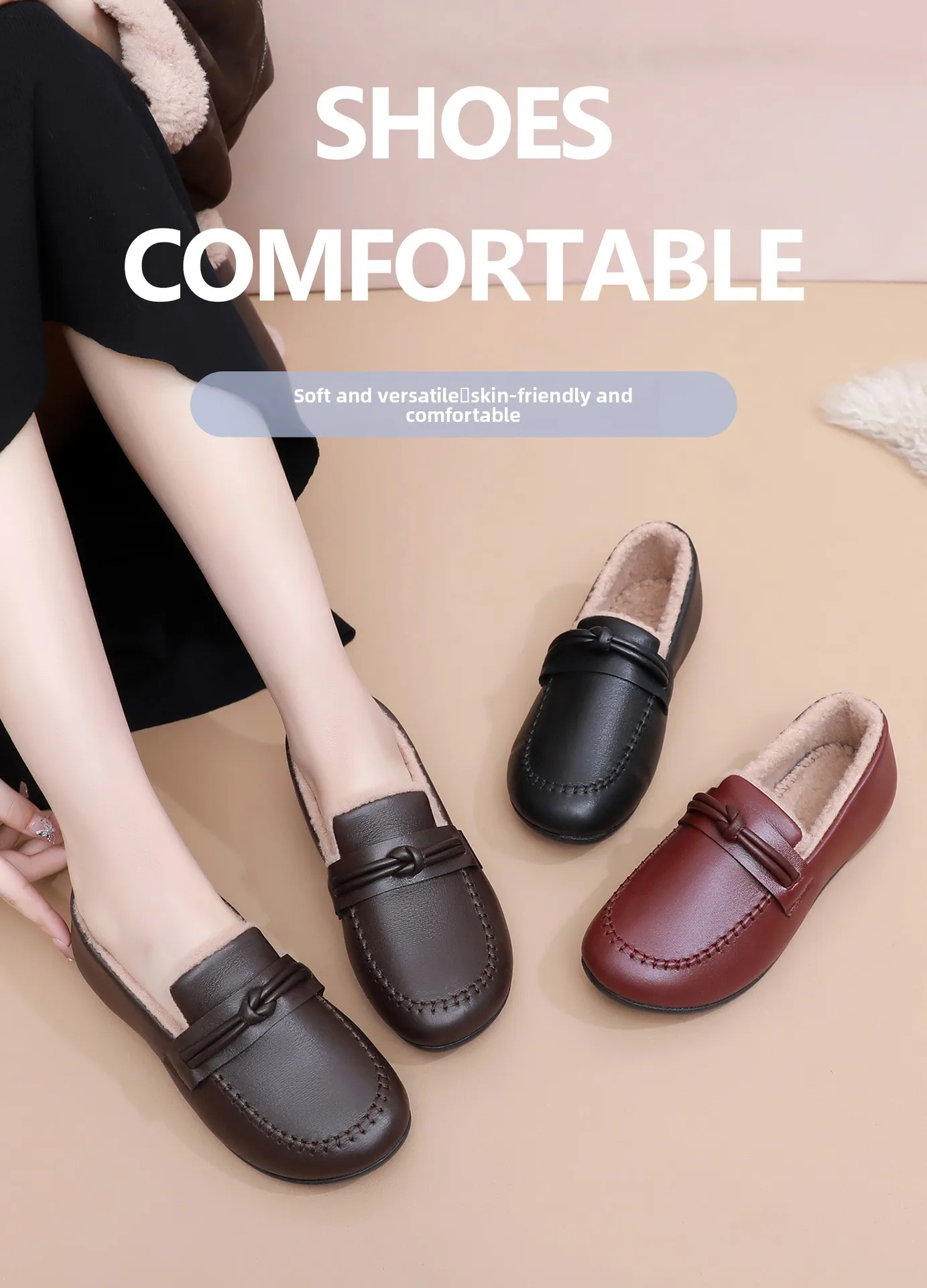 Damen-Winterschuhe, neue rutschfeste, wasserdichte Baumwollstiefel, beliebte modische Freizeit-Baumwollschuhe – Detail 1