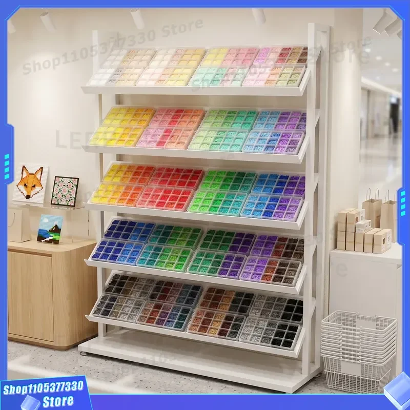 Multi Layer Wrought Iron Floor Storage Rack Handmade DIY Display Stand for Toys Color Separation Organizer Doudou Pindou